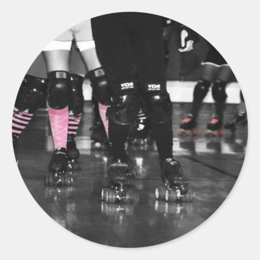 Roller Derby Ronde Sticker (Voorkant)