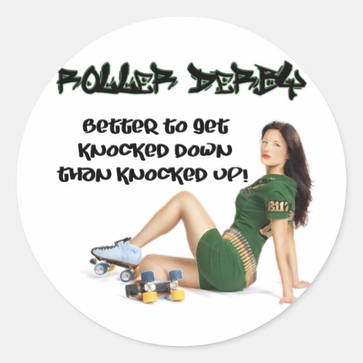 Roller Derby... Ronde Sticker (Voorkant)