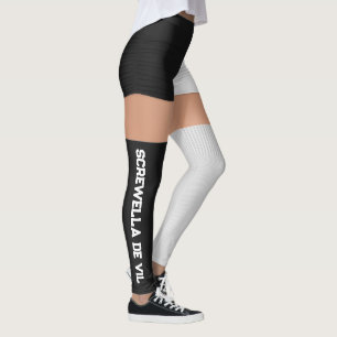 Roller Derby Rood Wit Booty Shorts Sokken Naam Leggings