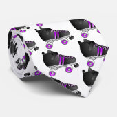 Roller Derby Schaatsen Black en Paars Stropdas (Opgerold)