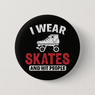 Roller Derby Schaatsen Schaats Schaatsster Ronde Button 5,7 Cm