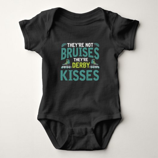 Roller Derby Skater Skating Bruises Stunt Kisses Romper (Voorkant)