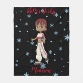 Roller Derby Snowflake Fleece Deken (Voorkant)