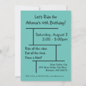 Roller Dessous de verre Amusement Park Invitation  (Dos)