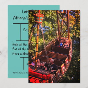 Roller Dessous de verre Amusement Park Invitation 