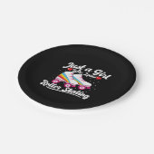 Roller Girl - Meisje dat van Roller houdt Papieren Bordje (Gekanteld)