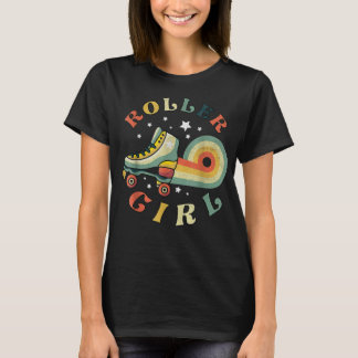 Roller Girl Skater Retro 70s 80s Schaatsen T T-shirt