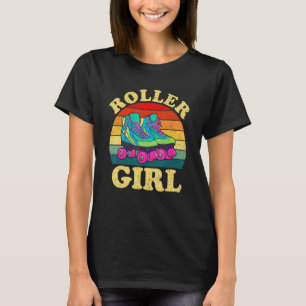 Roller Meisje 70s Rolling Schaats Kostuum T-shirt