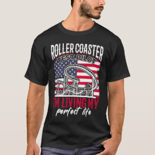 Roller Onderzetter Test Pilot  USA Vlagg Amusem T-shirt