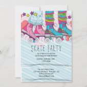 roller patinage anniversaire invitation Neon (Devant)