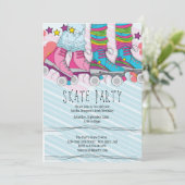 roller patinage anniversaire invitation Neon (Debout devant)