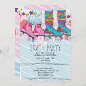 roller patinage anniversaire invitation Neon (Devant / Derrière)
