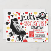 Roller Patinage Invitation Rollerskating Party Rou (Devant)