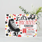 Roller Patinage Invitation Rollerskating Party Rou (Debout devant)