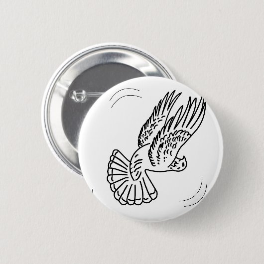 Roller Pigeon in Action Ronde Button 5,7 Cm (Voorkant /achterkant)