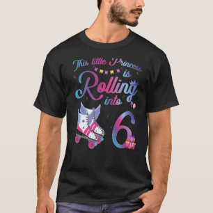 Roller Schaats 6e verjaardag 6 jaar oud meisje Ro T-shirt