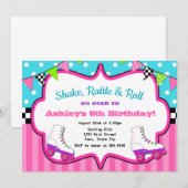 Roller Schaats Birthday Invitation SkateParty Kaart (Voorkant / Achterkant)