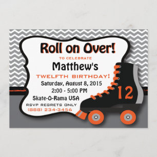 Roller Schaats Birthday Party Invitation Kaart