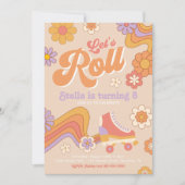 Roller Schaats Birthday Uitnodiging | Schaats van (Voorkant)