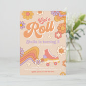 Roller Schaats Birthday Uitnodiging | Schaats van (Staand voorkant)