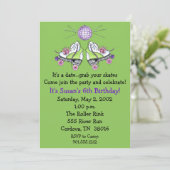 Roller Schaats Birthday-uitnodigingen Kaart (Staand voorkant)