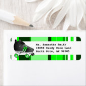 Roller Schaats Black en Green Return-adreslabel Etiket (Insitu)