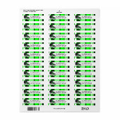 Roller Schaats Black en Green Return-adreslabel Etiket (Full Sheet)