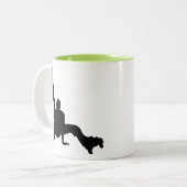 Roller Schaats Dancing Tweekleurige Koffiemok (Voorkant links)