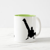 Roller Schaats Dancing Tweekleurige Koffiemok (Voorkant rechts)