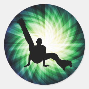 Roller Schaats Dansen Ronde Sticker