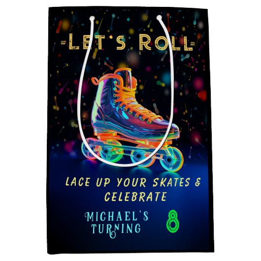 Roller Schaats, draaien 8 Medium Cadeauzakje (Voorkant)