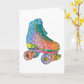 Roller Schaats Floral Dandelion Greetings Kaart (Gele Bloem)