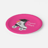 Roller Schaats Graduation Party Skating Rink Roze Papieren Bordje (Gekanteld)