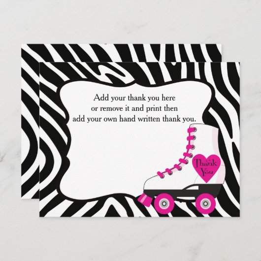 Roller Schaats - Hartelijk dank Bedankkaart (Voorkant / Achterkant)