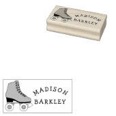 Roller Schaats Kind Leuk Schaatsen Retro Naam Rubberstempel (Gestempeld)