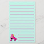 Roller Schaats Kind Schattige Retro Schaatsen Briefpapier (Achterkant)