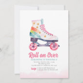 Roller Schaats Meisje Verjaardagsfeestuitnodiging Kaart (Voorkant)