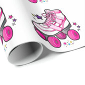 Roller-Schaats op wit Cadeaupapier (Rol Hoek)