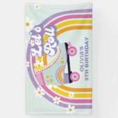 Roller schaats Retro Rainbow Birthday Spandoek (Verticaal)