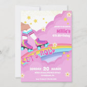 Roller schaats Retro Regenboog Verjaardagsfeest Kaart (Voorkant)