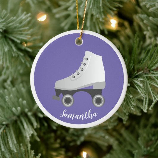 Roller Schaats Rollerskerende keramische Ornamente Keramisch Ornament (Boom)