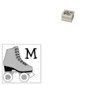 Roller Schaats Schaatsen Monogram Initiaal Rubberstempel (Gestempeld)