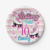 Roller Schaats Skating Custom Birthday Papieren Bordje (Voorkant)