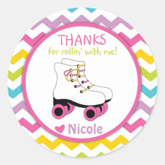 Roller Schaats Stickers / Roller Schaats Favor Tag