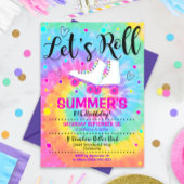 Roller schaats Tie Dye Invitation Rollerskating Kaart