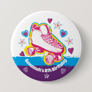 Roller Schaats Verjaardagsfeestje Pin Back Button