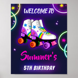 Roller schaats welkom partijbord Girl sk8 poster