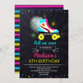 Roller Schaatsen Birthday Invite Kaart (Voorkant / Achterkant)