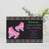 Roller Schaatsen Birthday Party Kaart (Staand voorkant)