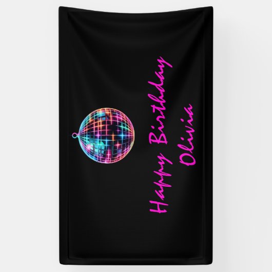 Roller schaatsen partij meisjes Neon gloed verjaar Spandoek (Verticaal)